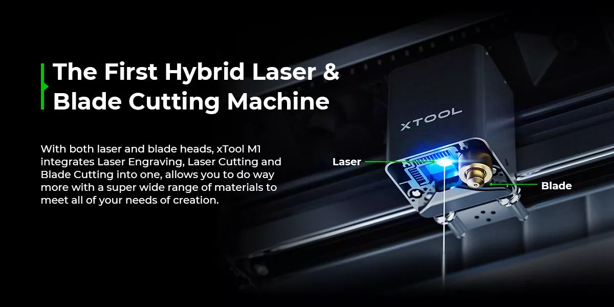 Hybrid Laser and Blade Cutter xTool M1 10W desktop universal
